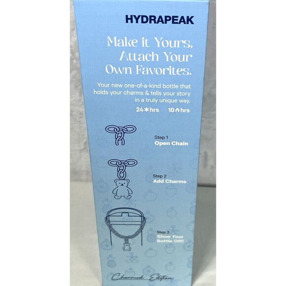 Hydrapeak Nomad 32oz Limited Charmed Edition Water Bottle Blue Charms Fruit NEW - Picture 5 of 6